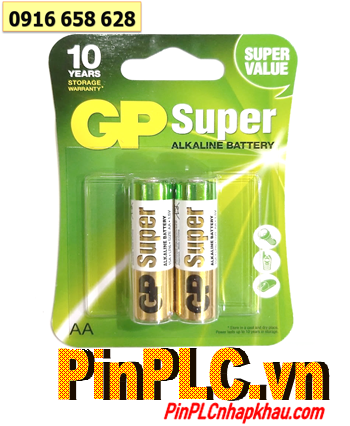 GP SUPER 15AUOP-U2; Pin AA 1.5v Alkaline GP SUPER 15AUOP-U2 _Vỉ 2viên